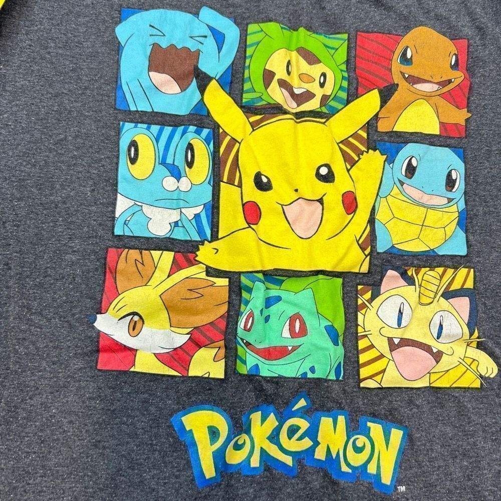 Pokemon Womens Graphic Print Crew Neck Stretch Short Sleeve T-Shirt Gray Size XL - Picture 6 of 6